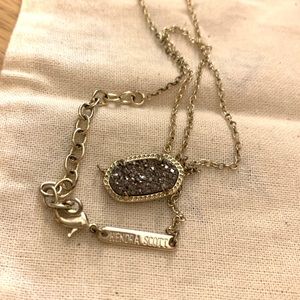 Kendra Scott Elisa Gold Pendant Platinum Drusy